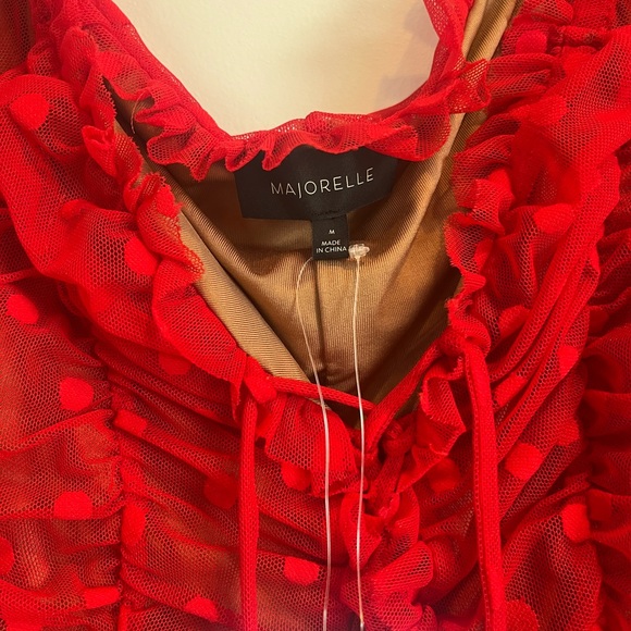 REVOLVE MAJORELLE Red Valentines 💌 Ruched Party Cocktail Mini Size Medium NWT - Picture 4 of 10